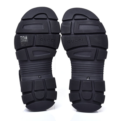Gucci X SEGA Nappa Mesh Mens Aguru Sandals 8 Loess Black 6 of 11