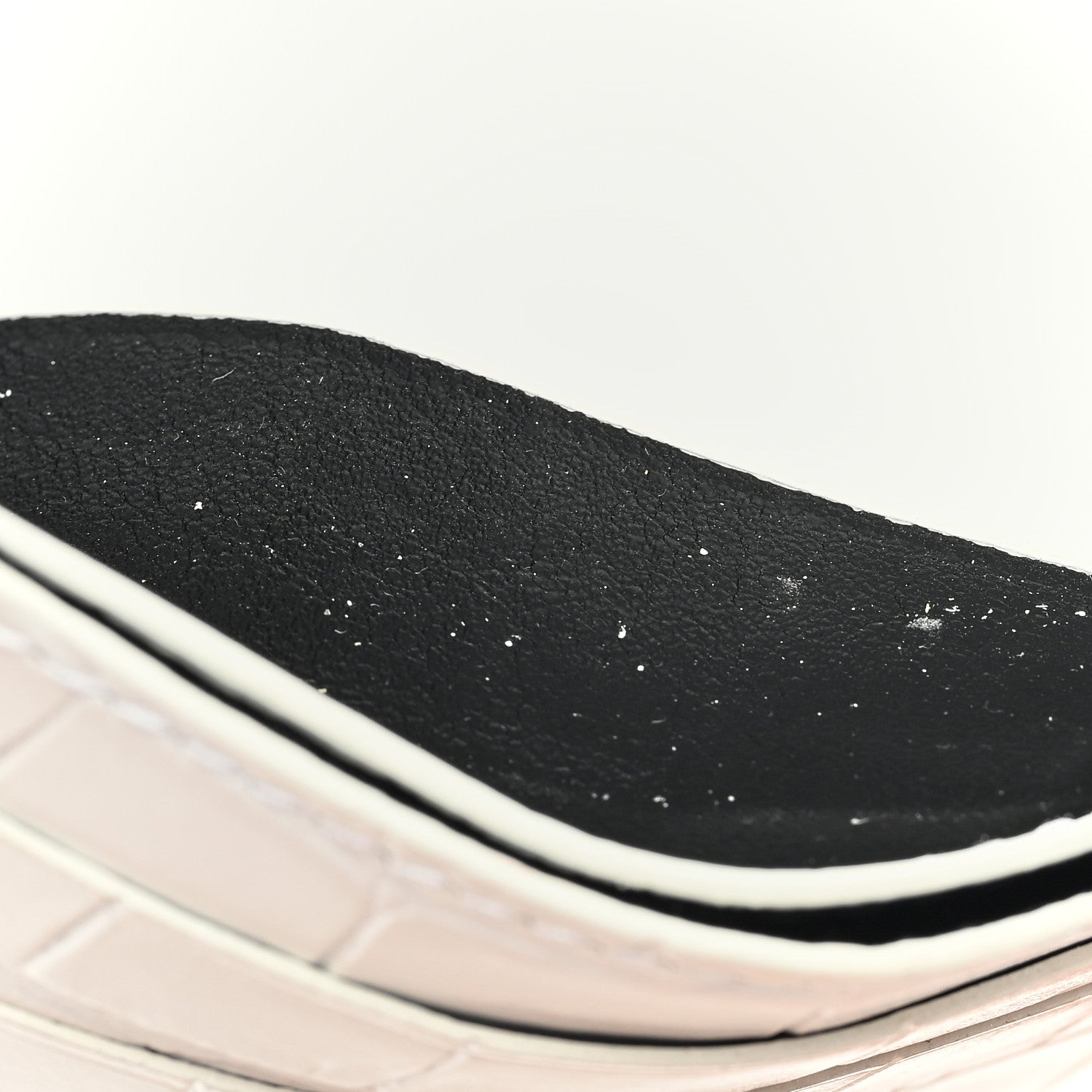 Balenciaga Shiny Calfskin Logo Crocodile Embossed Cash Rounded Card Holder Optic White 8 of 9
