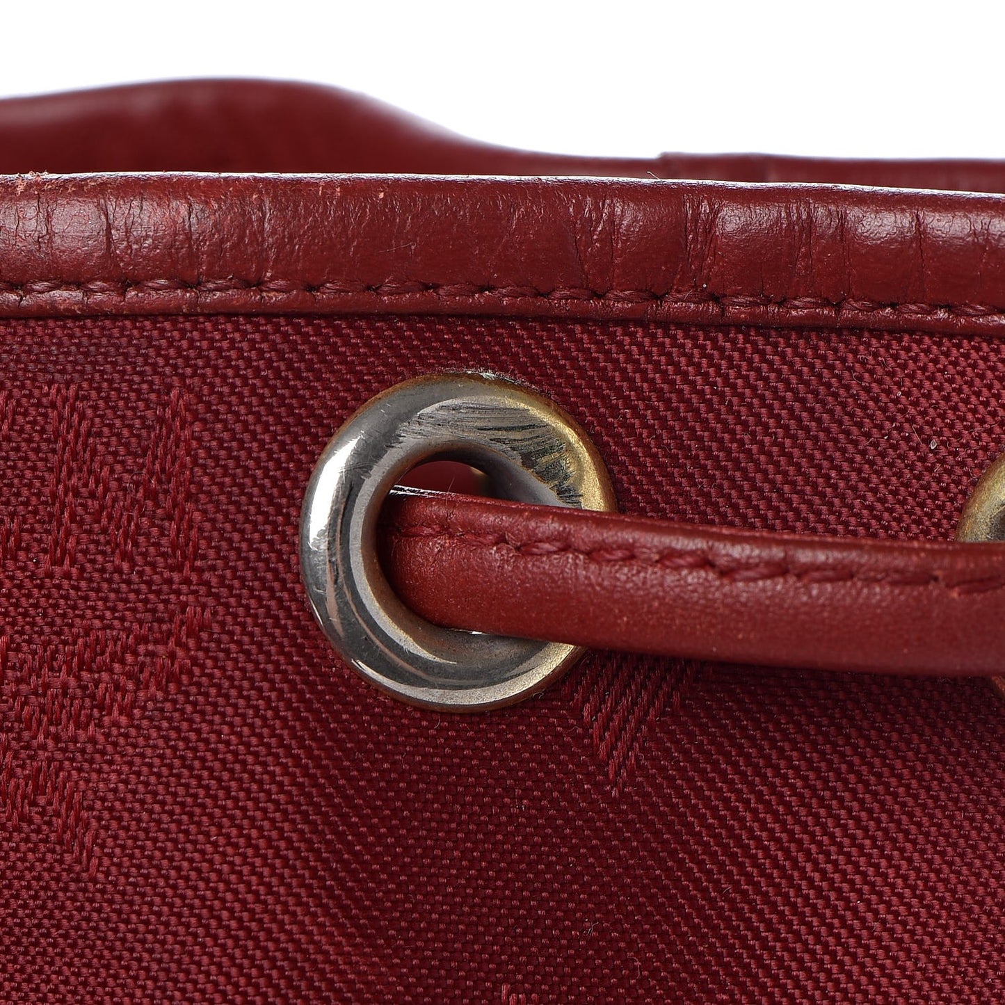Nylon Monogram Bucket Shoulder Bag Red