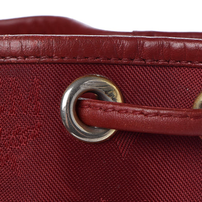 MCM Nylon Monogram Bucket Shoulder Bag Red 11 of 17