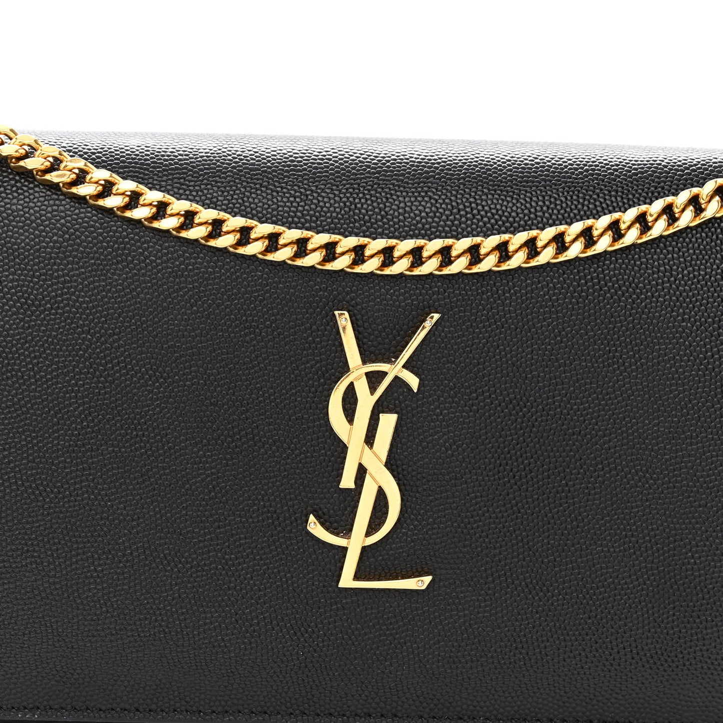 Grain De Poudre Monogram Chain Wallet Black