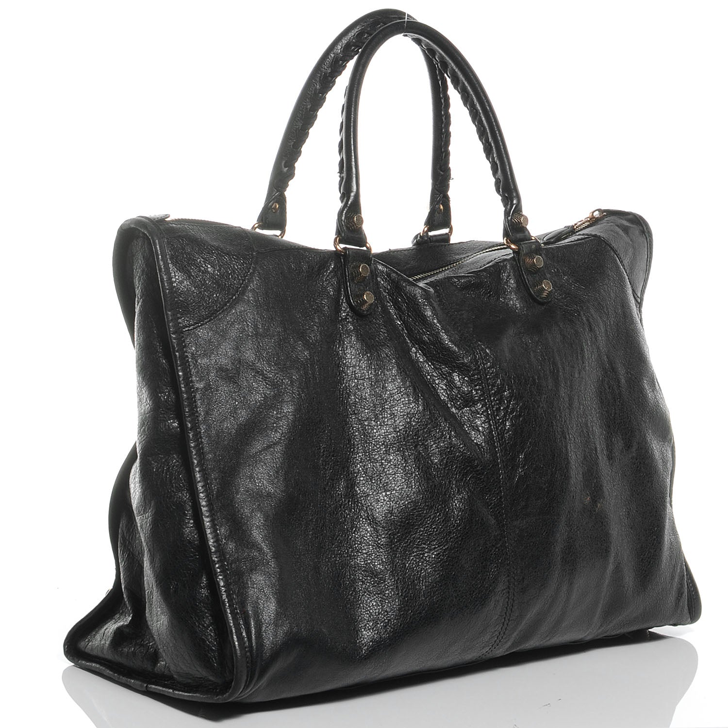 Balenciaga Agneau Giant 12 Gold Hardware Weekender Black 3 of 8