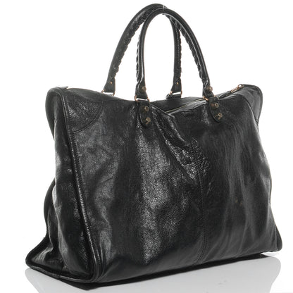 Balenciaga Agneau Giant 12 Gold Hardware Weekender Black 3 of 8