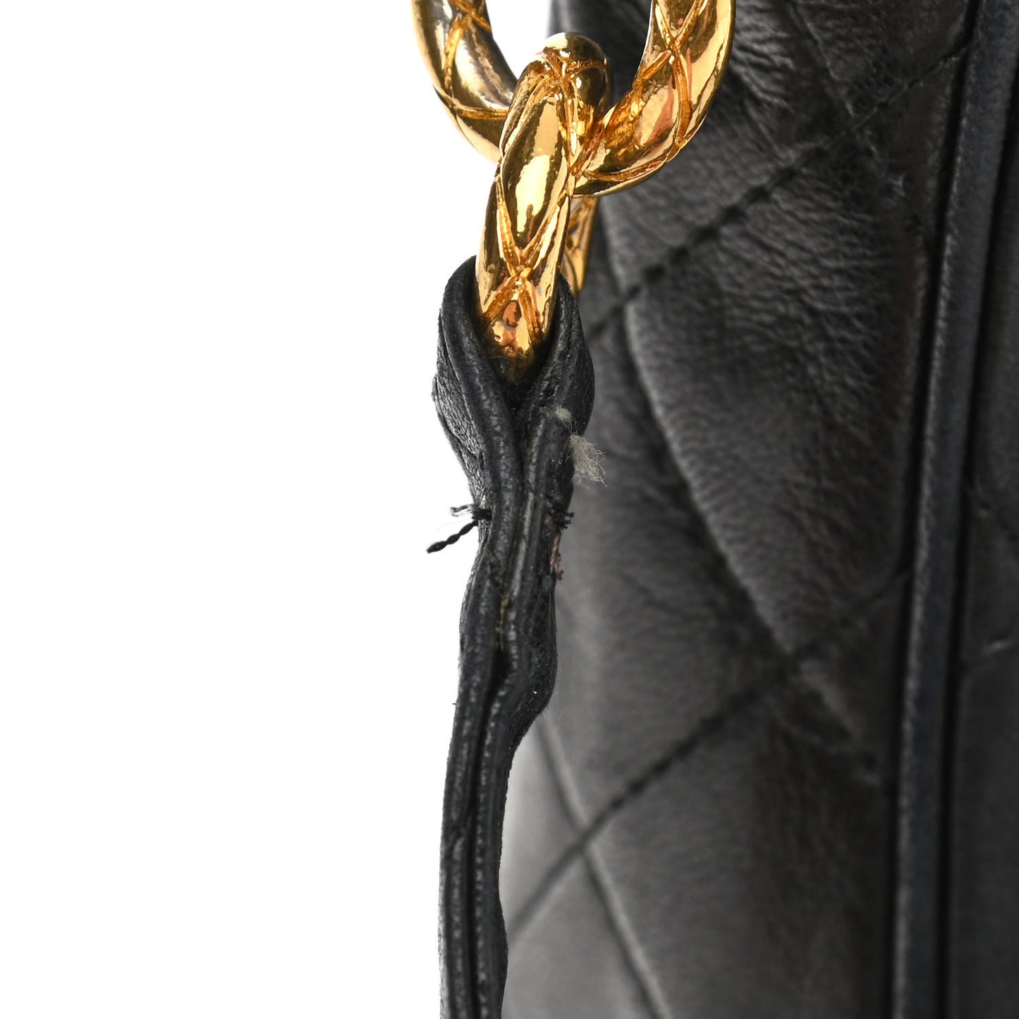 Lambskin Quilted CC Tassel Camera Case Black