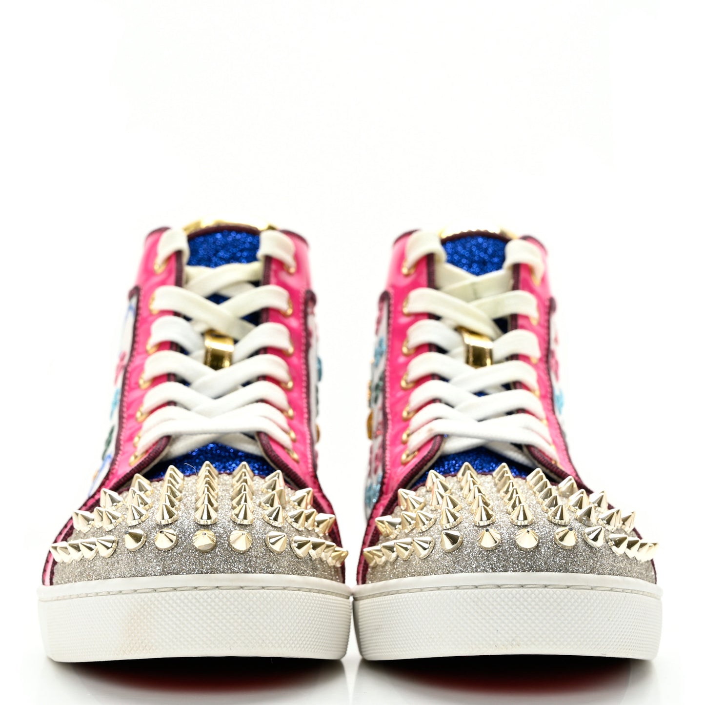 Calfskin Louis Spikes Flat Sneakers 38 Multicolor