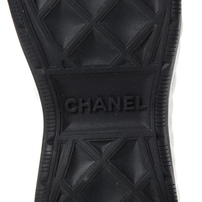 Chanel Velvet Calfskin Mixed Fibers CC Sneakers 38 Ivory Black 7 of 11