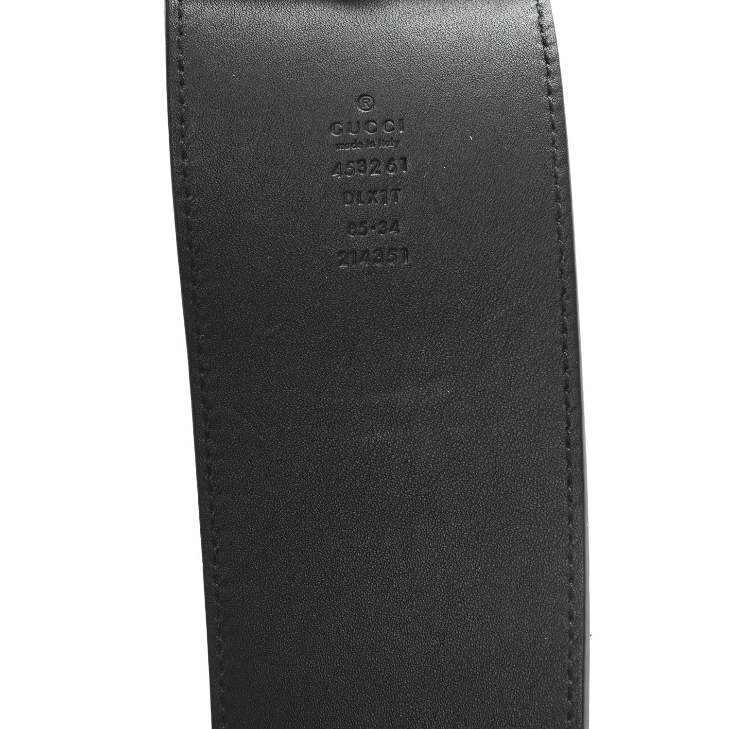 Gucci Moon Calfskin Pearl Double G 70mm Belt 85 34 Black Cream 3 of 4