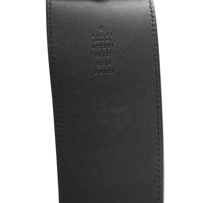 Gucci Moon Calfskin Pearl Double G 70mm Belt 85 34 Black Cream 3 of 4