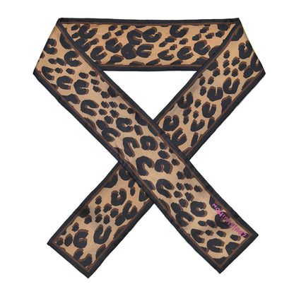 Louis Vuitton Silk Leopard Bandeau Scarf Marron 1 of 4