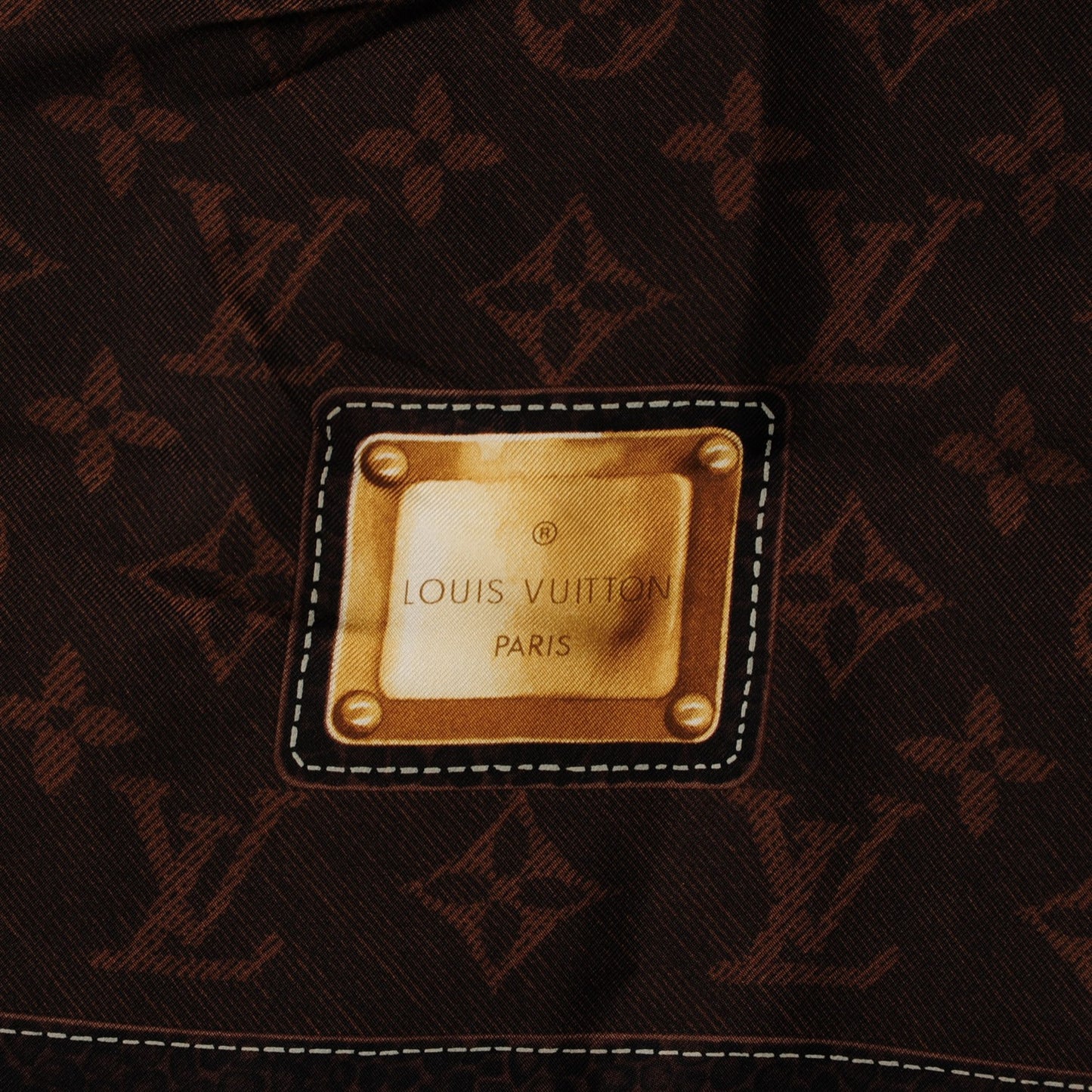 Silk Monogram New Denim Bandana Scarf Ebene