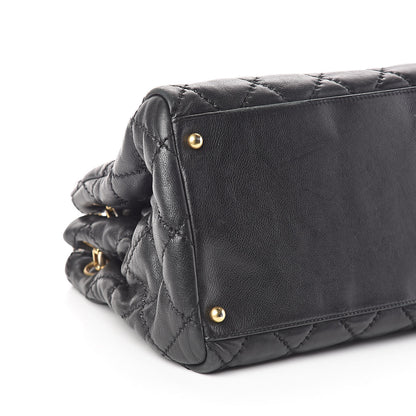 Chanel Calfskin Quilted Large Retro Chain Tote Black 9 of 10