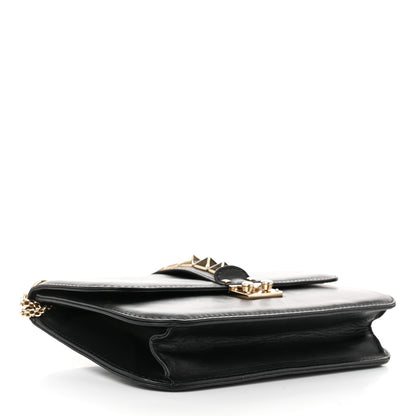 Valentino Garavani Vitello Medium Glam Lock Rockstud Flap Black 4 of 9