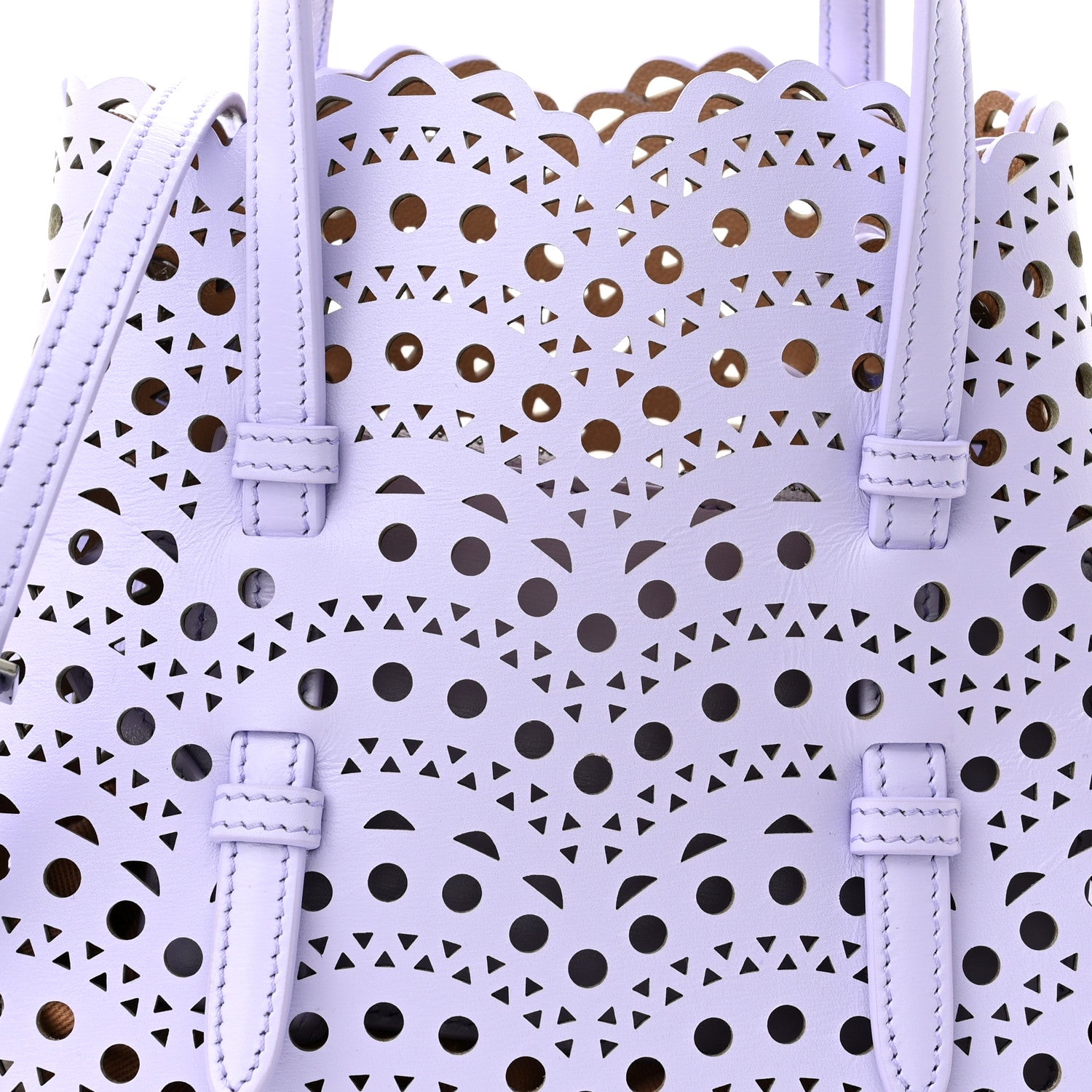 Alaia Calfskin Vienne Wave Mina 20 Bag Parme Clair 9 of 11