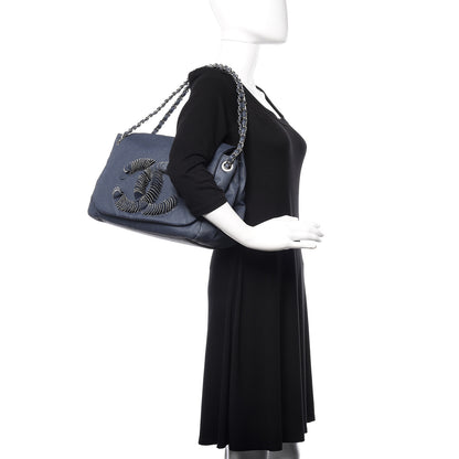Chanel Denim CC Disc Accordion Flap Blue 2 of 9