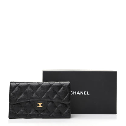 Chanel Caviar Quilted Long Flap Wallet Black 8 of 8