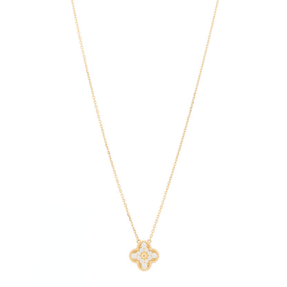 Van Cleef & Arpels 18K Yellow Gold Diamond Vintage Alhambra Pendant Necklace 1 of 5