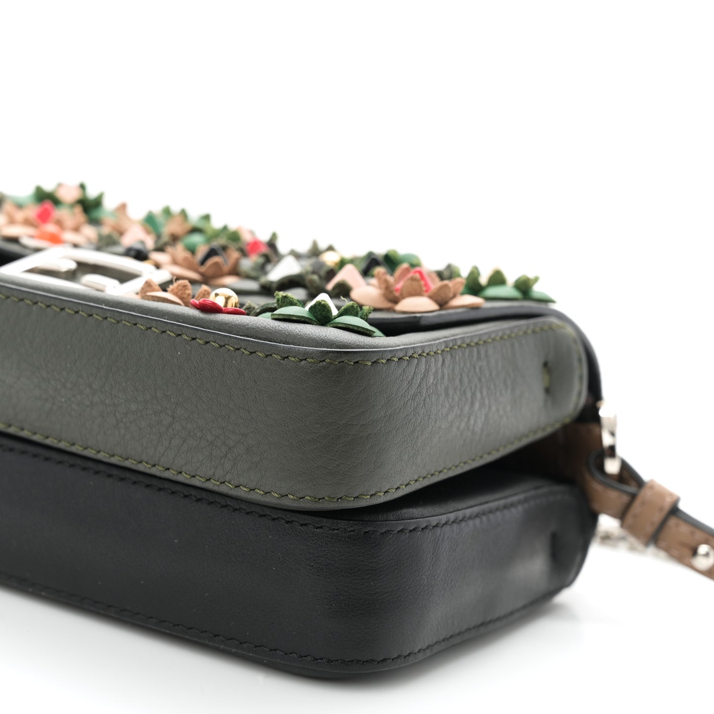 Vitello Dolce Crystal Flowerland Bi-Color Micro Double Baguette Verde Prato Black