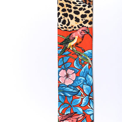 Hermes Silk Jungle Love Love Twilly Orange Bleu Brun 4 of 4
