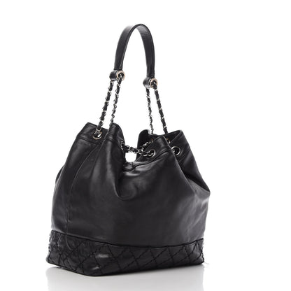 Chanel Calfskin Drawstring CC Bucket Bag Black 3 of 11
