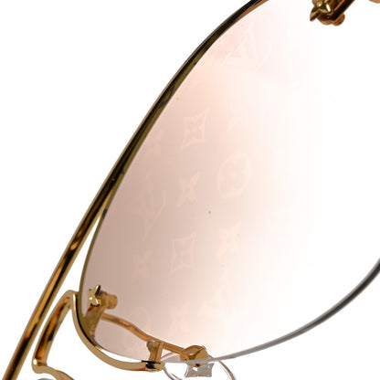 Louis Vuitton Monogram Grease Sunglasses Z1366E Gold 7 of 8