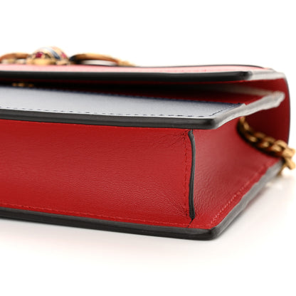 Gucci Calfskin Queen Margaret Chain Wallet Blue Agata Hibiscus Red Mystic White 9 of 10