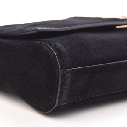 Saint Laurent Smooth Calfskin Suede Medium Reversible Monogram Kate Satchel Black 14 of 19