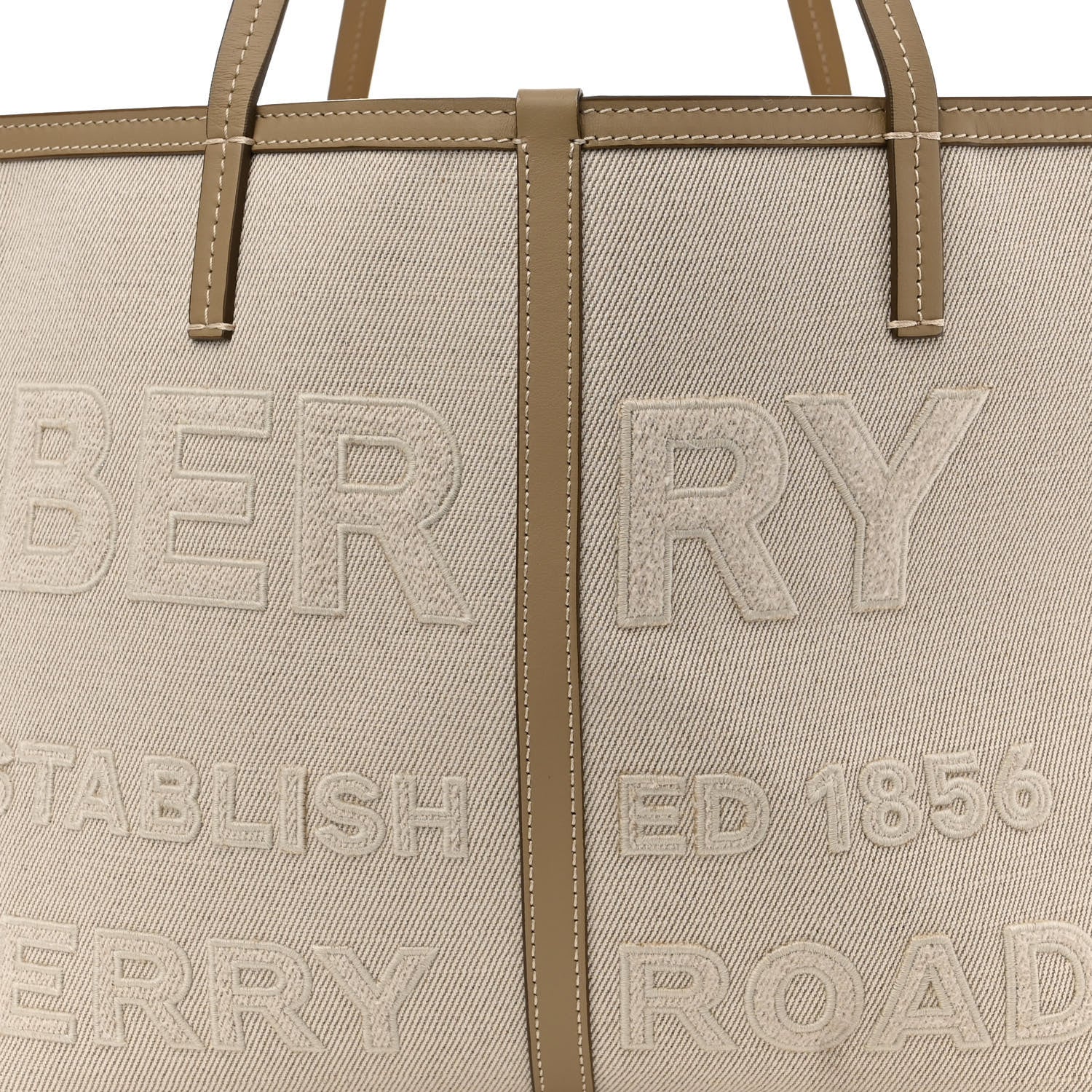 Burberry Cotton Canvas Mini Logo Horseferry Tote Bag Off White 10 of 13