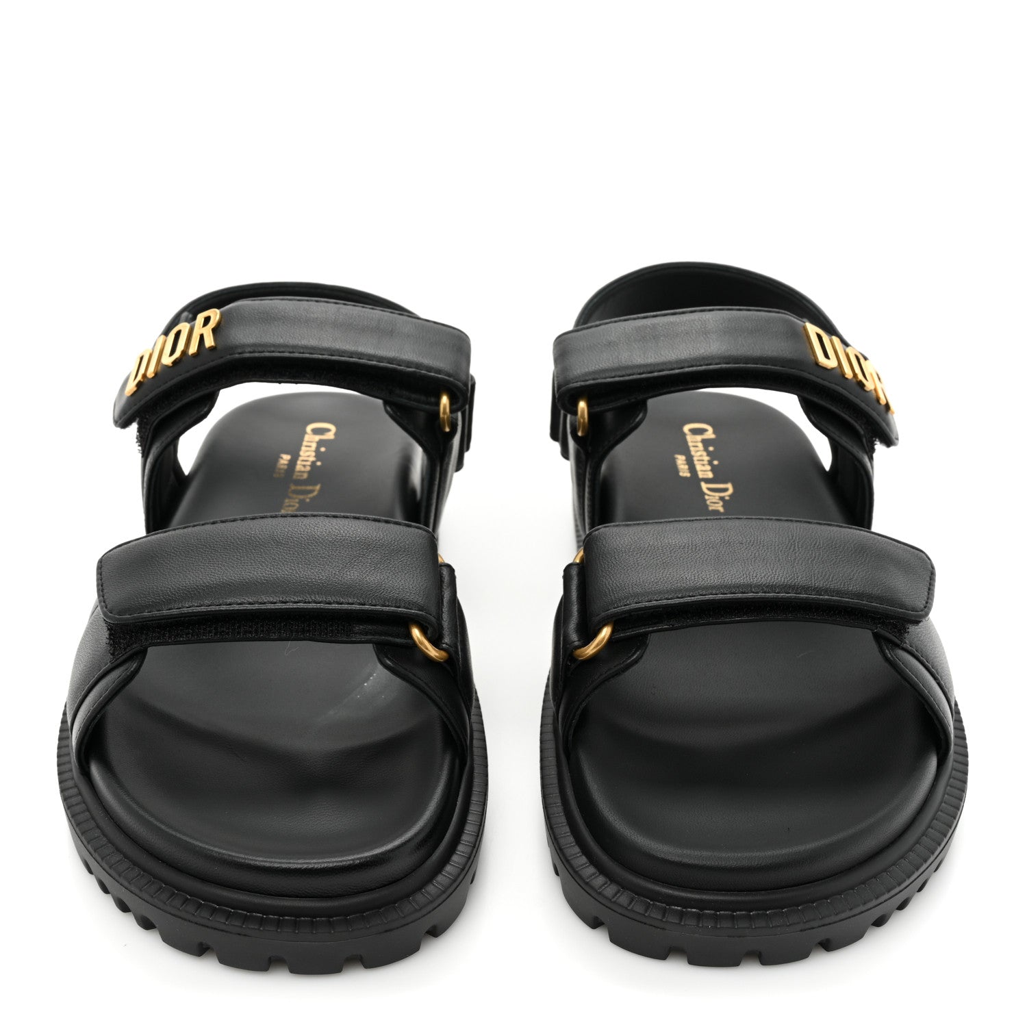 Christian Dior Lambskin Dioract 10mm Sandals 36.5 Black 2 of 10