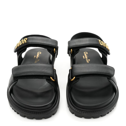Christian Dior Lambskin Dioract 10mm Sandals 36.5 Black 2 of 10