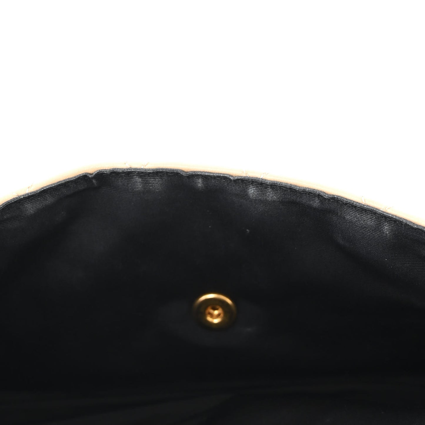 Lambskin Quilted Large Elegant CC Flap Beige Black
