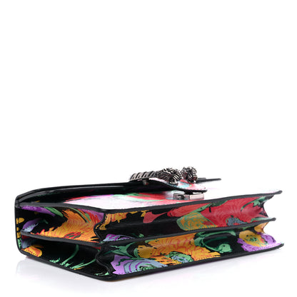 Gucci X KEN SCOTT New Shangai Calfskin Jenny Floral Print Small Dionysus Shoulder Bag Black Pink 3 of 7