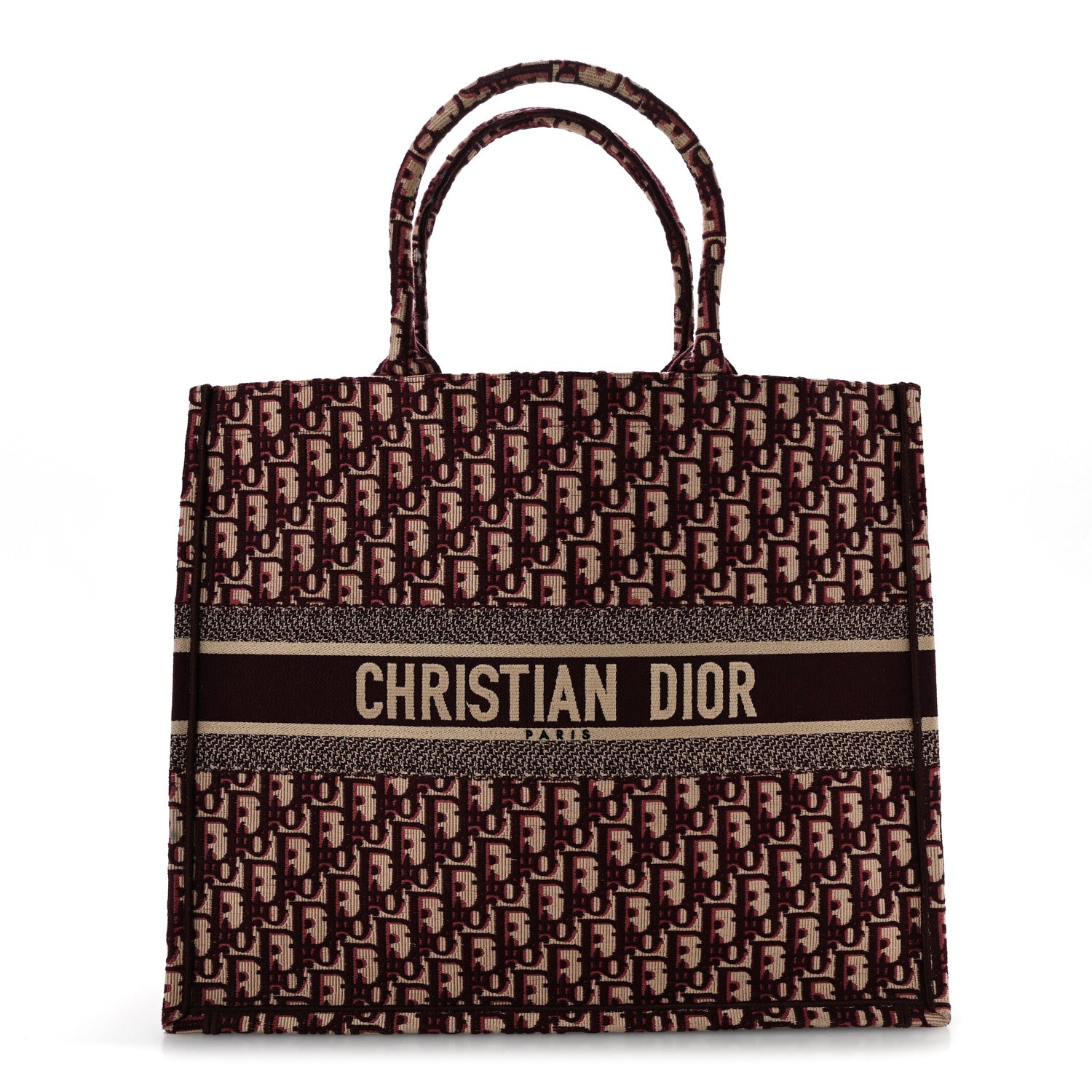 Christian Dior Oblique Large Book Tote Burgundy Multicolor 1 of 11