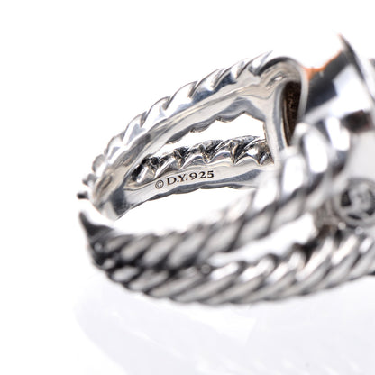 David Yurman Sterling Silver Diamond 14mm Albion Pave Ring 54 7 5 of 6