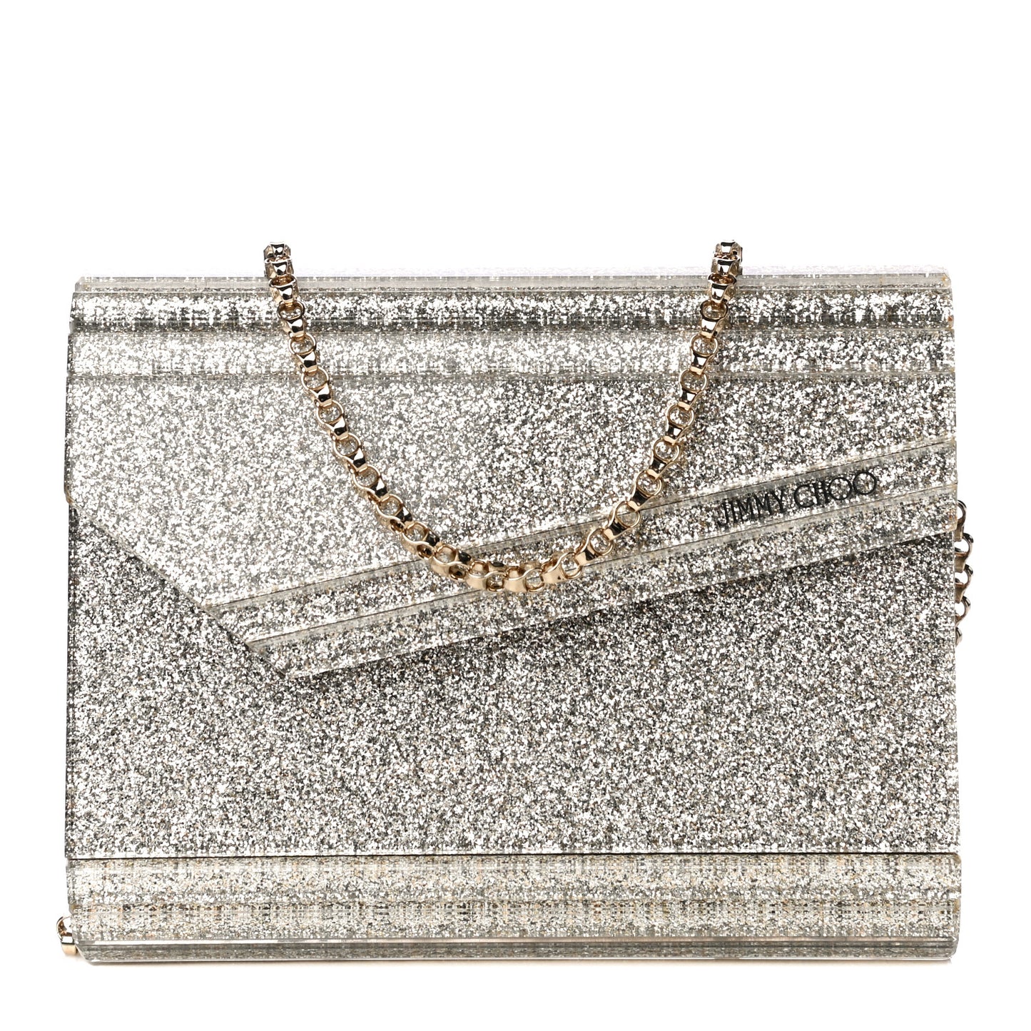 Acrylic Glitter Candy Clutch Champagne