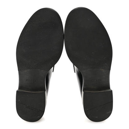 Prada Spazzolato Metal Triangle Logo 50mm Loafers 40 Black 6 of 9