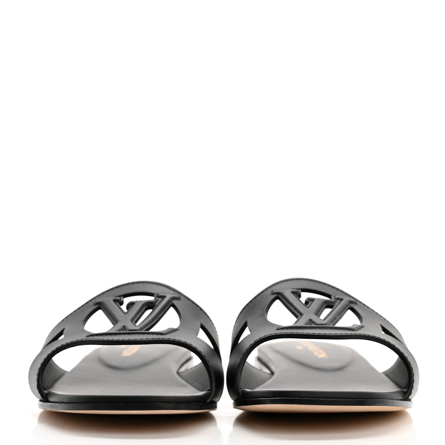 Calfskin LV Isola Flat Sandals 40 Black
