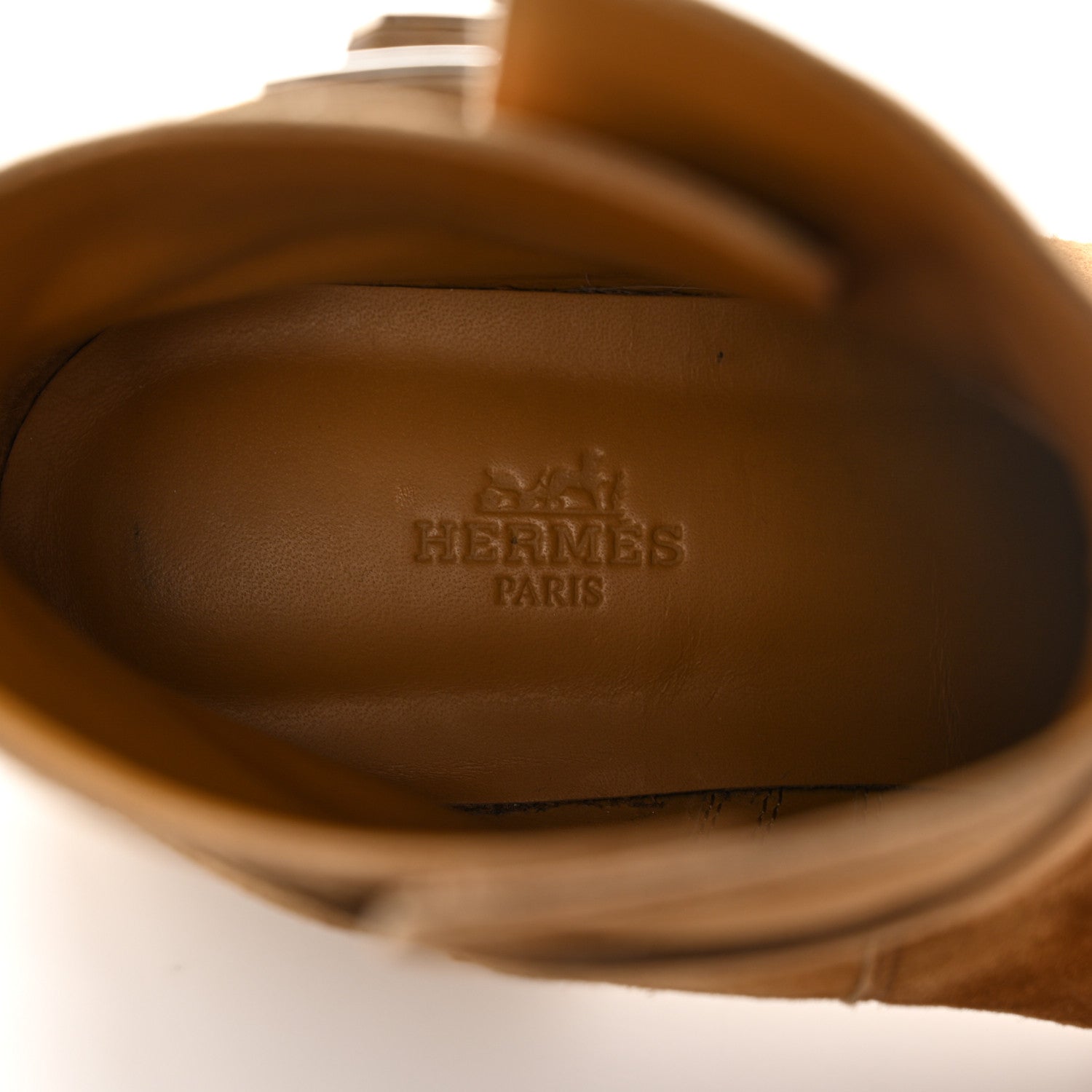Hermes Velvet Womens Follow Low Boots 37.5 Brun Fume 7 of 12