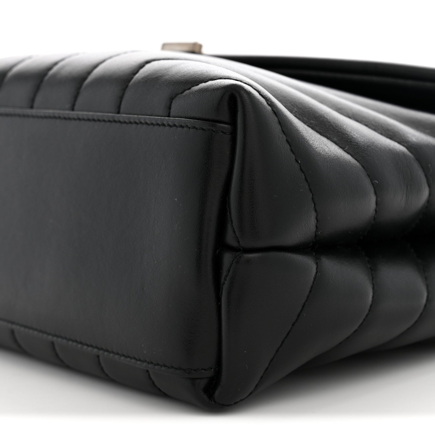 Calfskin Y Quilted Monogram Small Loulou Chain Satchel Black