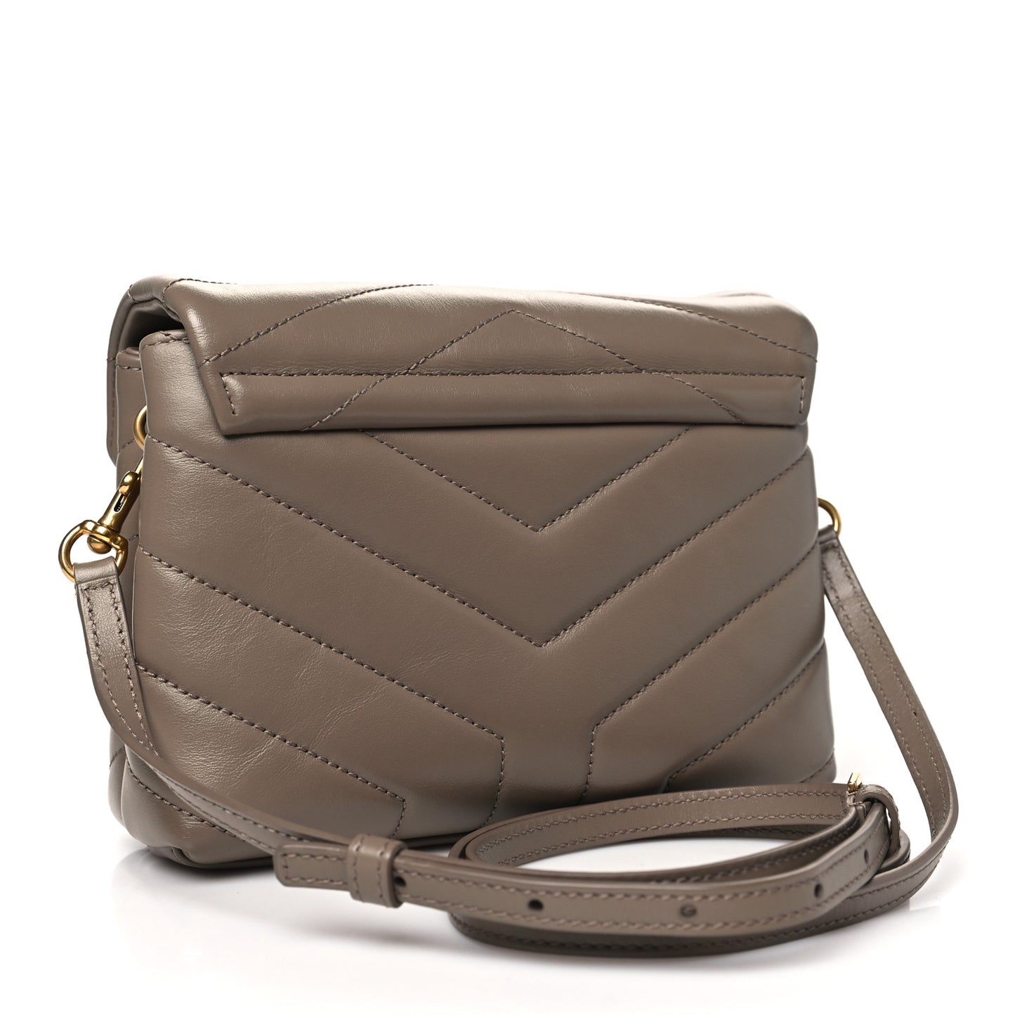 Calfskin Y Quilted Monogram Toy Loulou Crossbody Bag Taupe