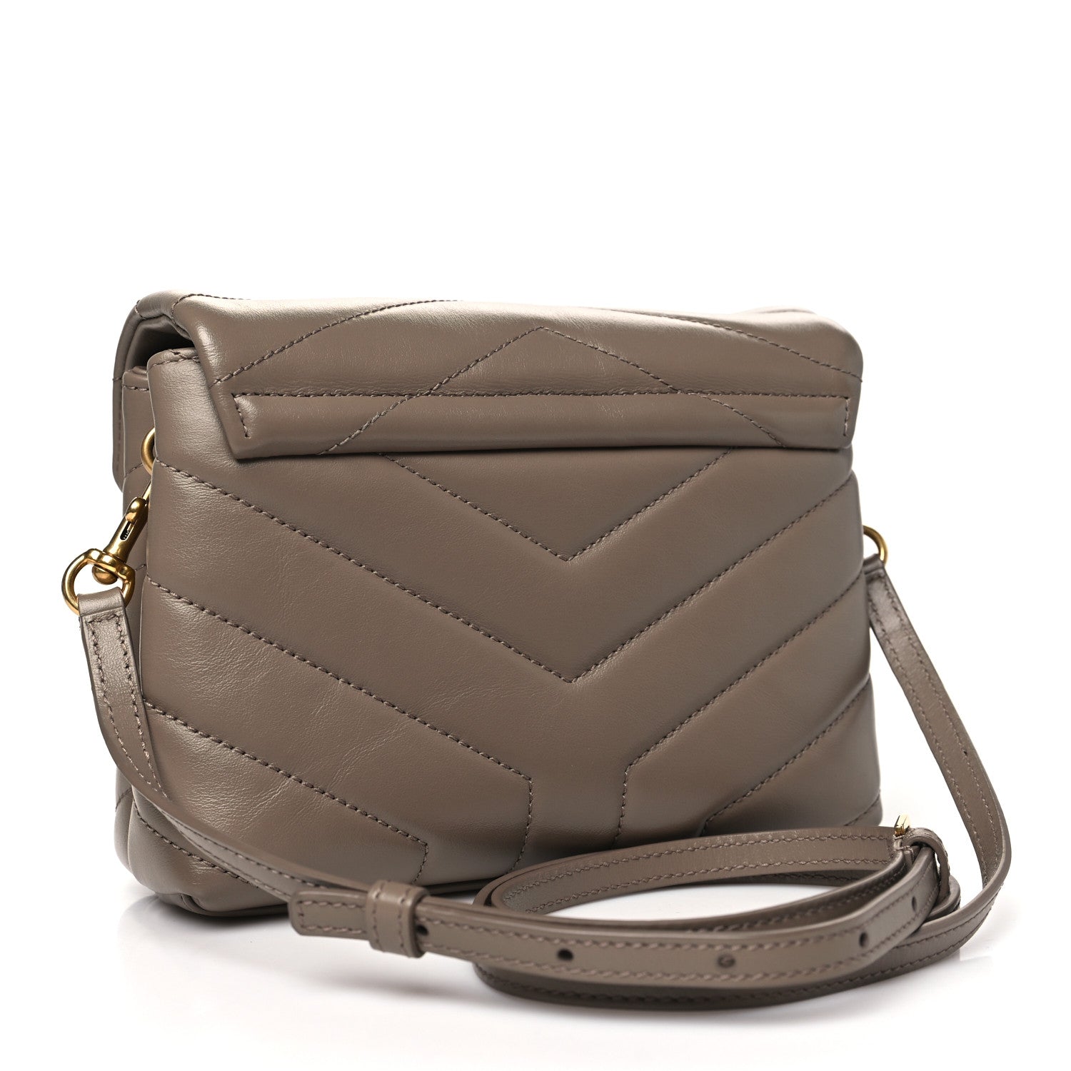 Saint Laurent Calfskin Y Quilted Monogram Toy Loulou Crossbody Bag Taupe 3 of 11