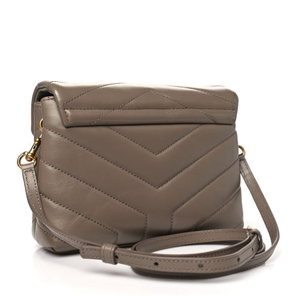 Saint Laurent Calfskin Y Quilted Monogram Toy Loulou Crossbody Bag Taupe 3 of 11