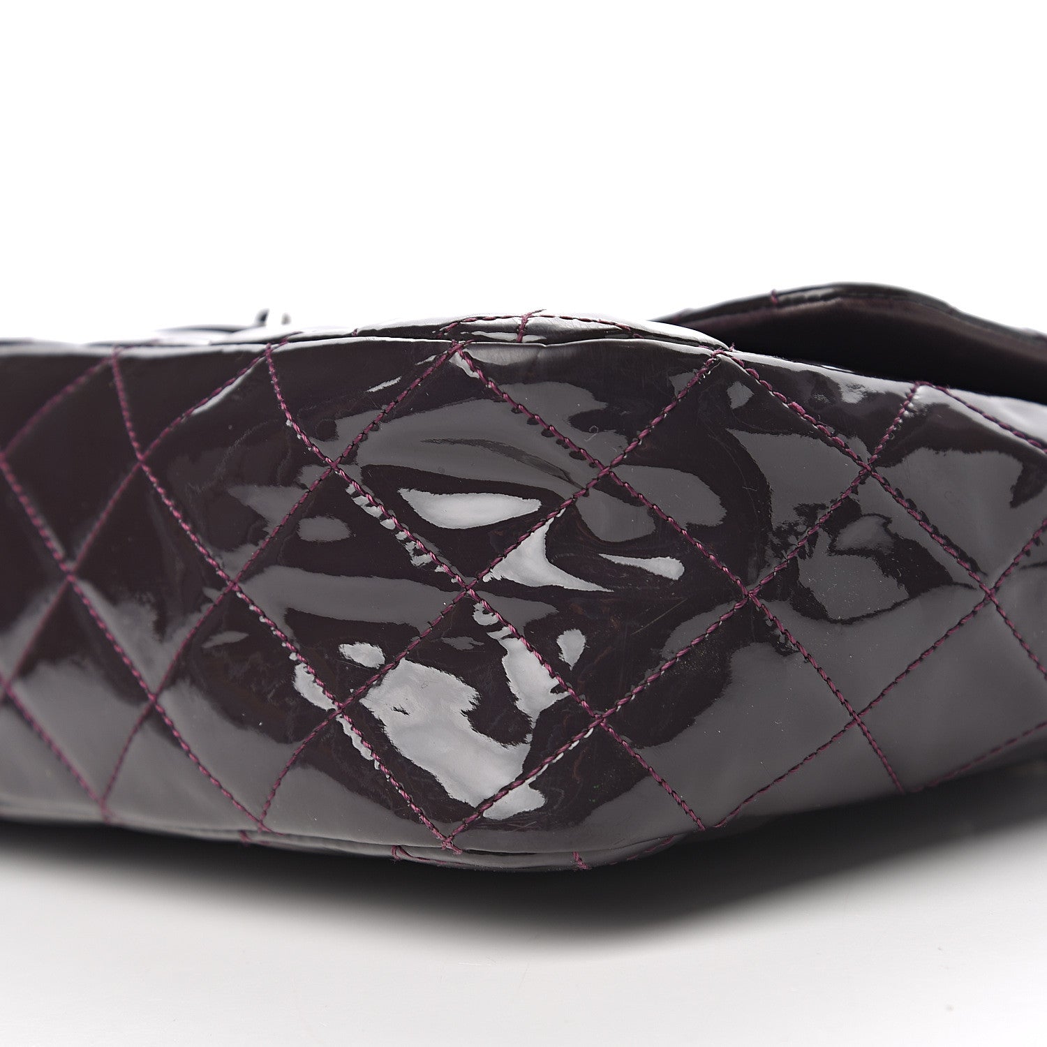 Chanel Patent Quilted Jumbo Single Flap Dark Purple 15 of 17
