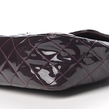 Chanel Patent Quilted Jumbo Single Flap Dark Purple 15 of 17