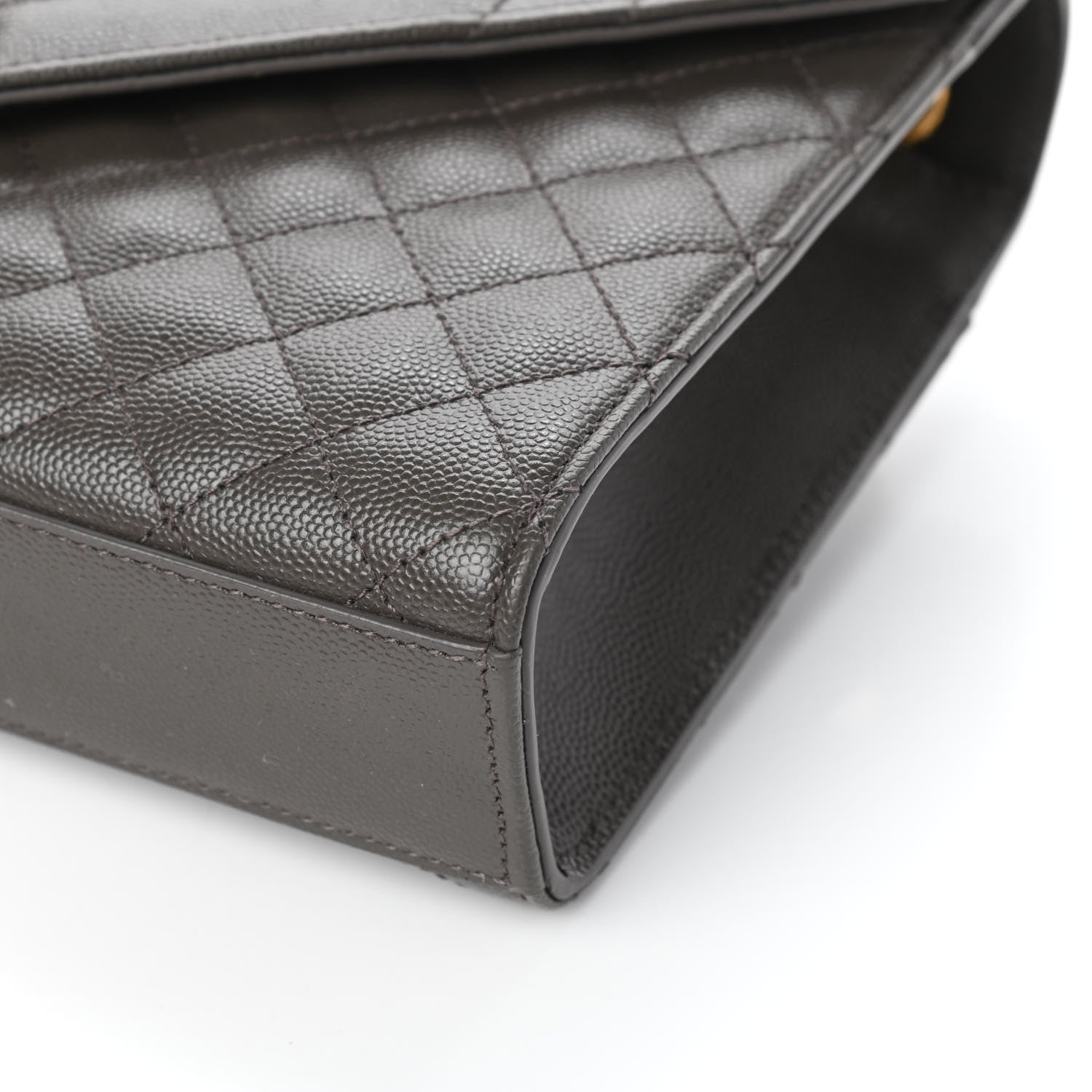 Saint Laurent Grain De Poudre Textured Mixed Matelasse Medium Triquilt Monogram Satchel Earth 8 of 8