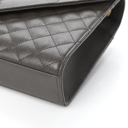 Saint Laurent Grain De Poudre Textured Mixed Matelasse Medium Triquilt Monogram Satchel Earth 8 of 8