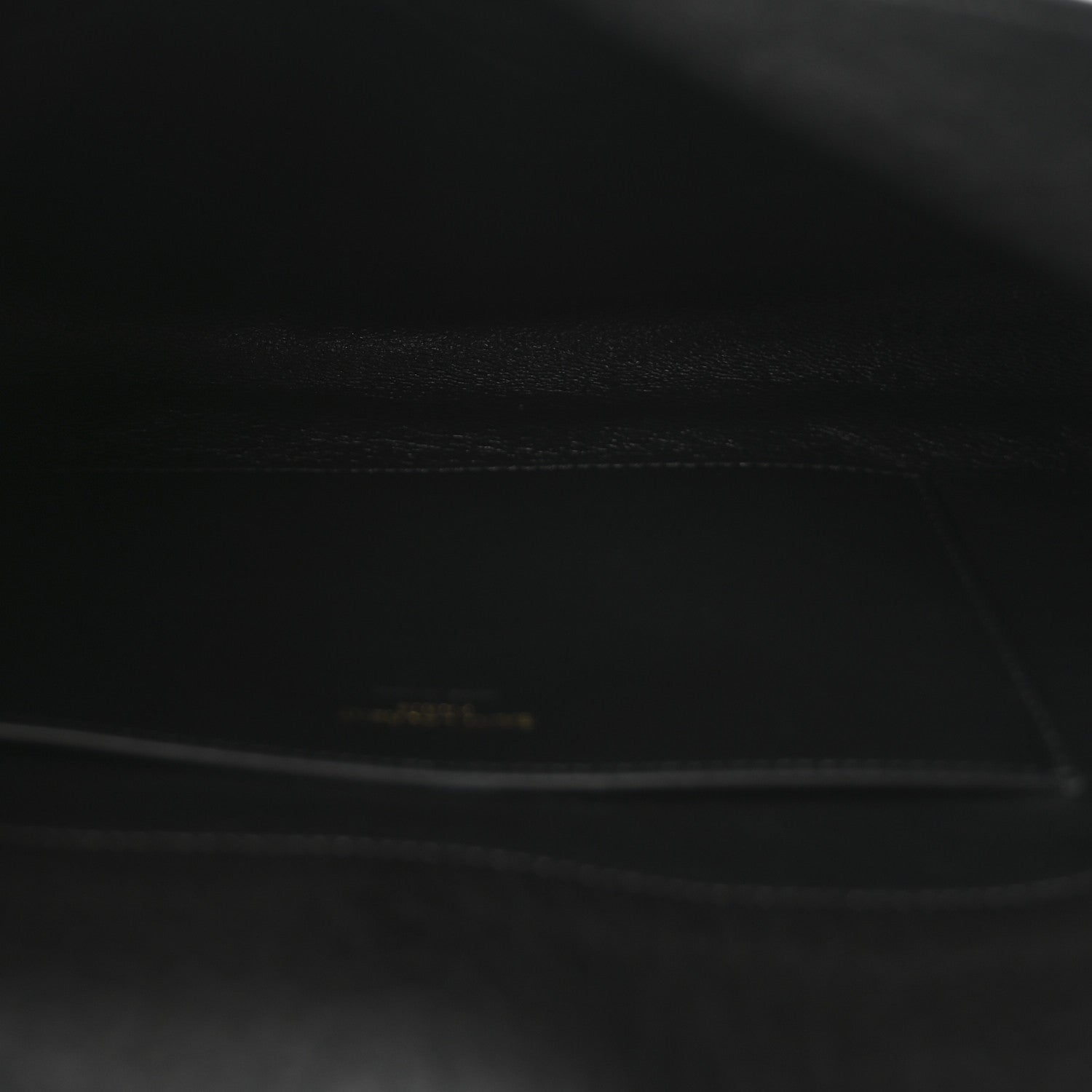 Saint Laurent Grained Lambskin Large Cassandre Envelope Pouch Black 5 of 7