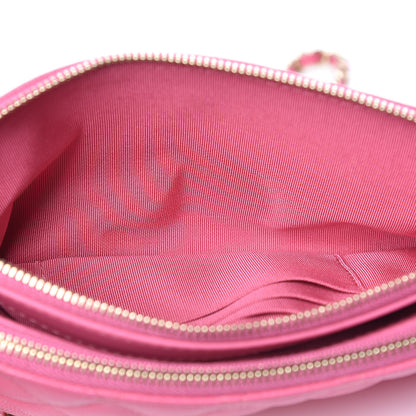 Chanel Caviar Quilted Small Clutch With Chain Pink 9 of 12