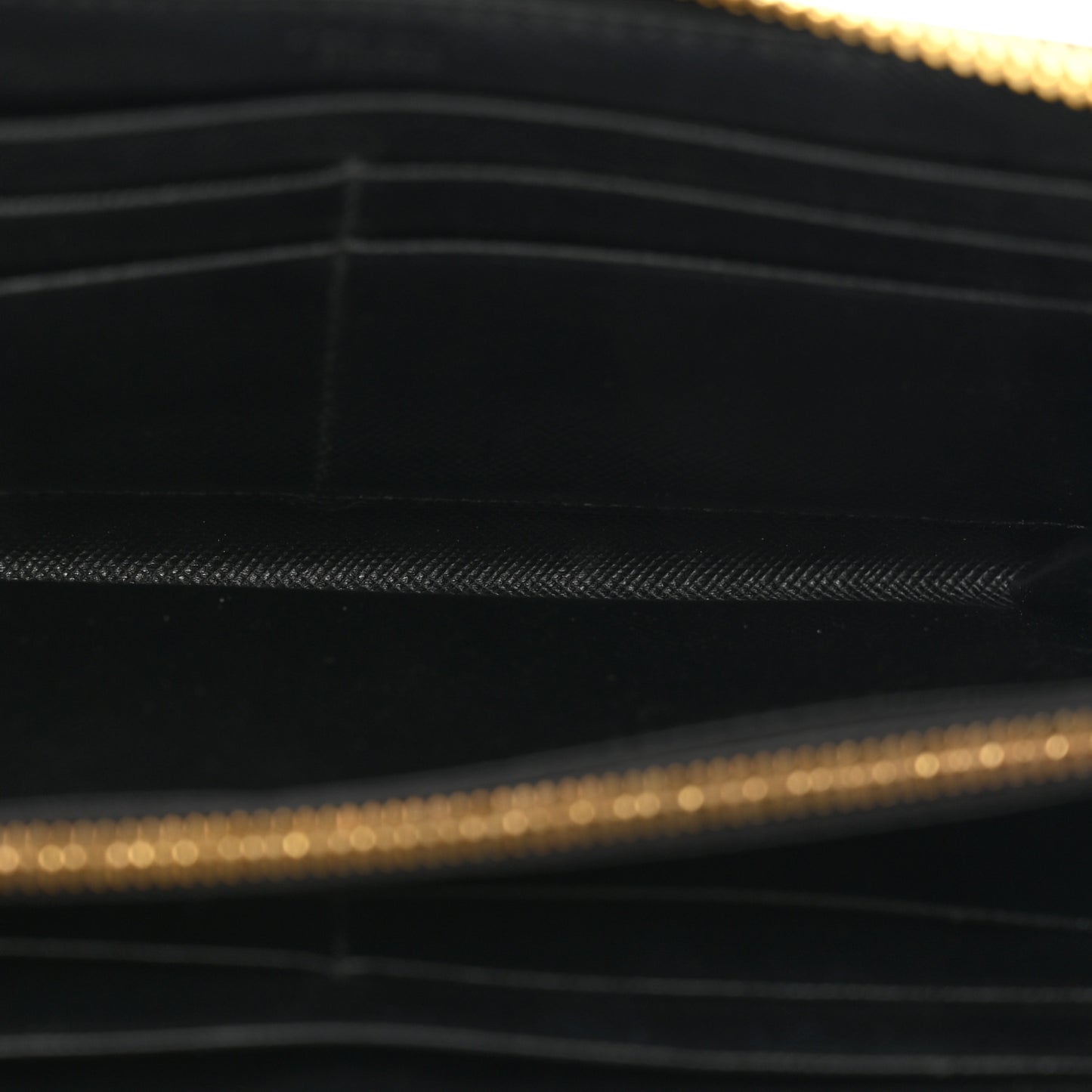 Saffiano Metal Zip Around Wallet Black