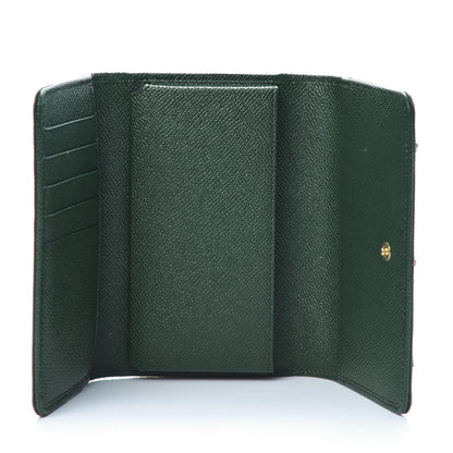 Dolce & Gabbana Lizard Calfskin Embossed Crystal Wallet On Chain Green 5 of 11