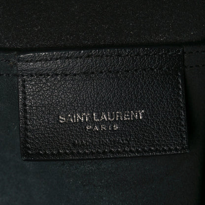 Saint Laurent Calfskin Large Fringe Shopping Tote Black 7 of 9